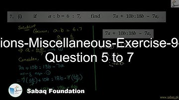 Variations-Miscellaneous-Exercise-9-From Question 5 to 7, Math Lecture | Sabaq.pk