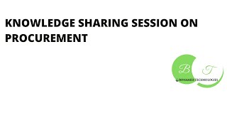 Knowledge sharing session on Procurement