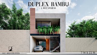 CASA DUPLEX | 7 X 22 METROS | JARDIN INTERIOR | DUPLEX BAMBU