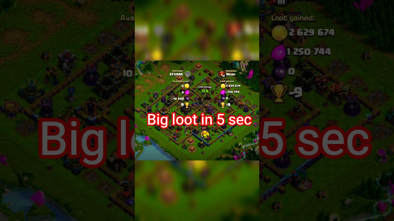 How collect big loot in 5 sec ll clash of clans ll 