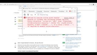 Refused to execute inline event handler in chrome extension