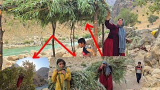 Lonely nomadic woman | Building a hut in the heart of nature | Struggling to survive