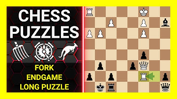 Chess Puzzles to Practice. Themes: Fork, Endgame, Long puzzle. Learn Chess