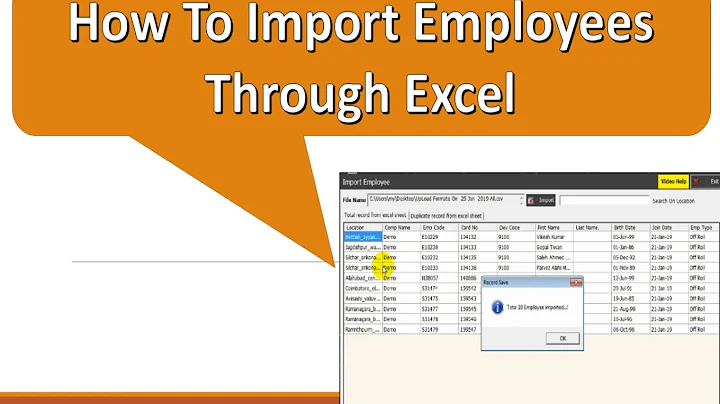 Import Employees in On time Software Through Excel