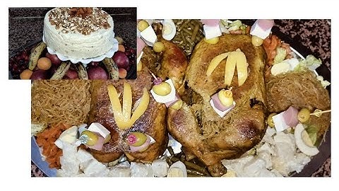 عراضة هماوية❤️ بالدجاج معمر بالشعرية الصينية🍗 مع خضار سوطي💯 مع طريقة تحضير ݣلاص🍨 بالكراميل و النوݣا😍