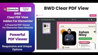 BWD Clear PDF View Addon For Elementor By BestWpDeveloper
