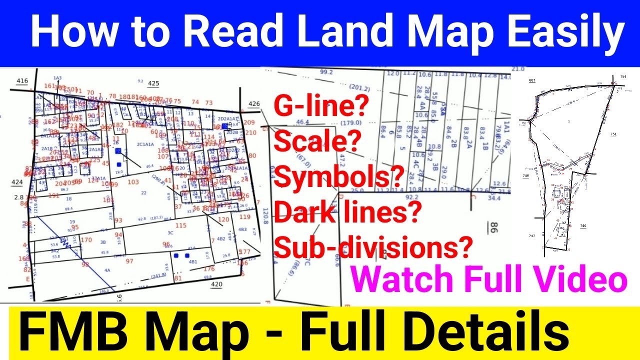 how to read land map easily | how to read fmb map | read land drawing ...