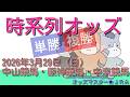 3/29(日)JRA 時系列オッズ 単勝 複勝 中山競馬・阪神競馬・中京競馬