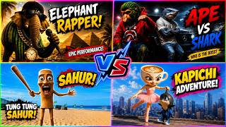 🔥 Tiles Hop – Elephant Rapper vs Ape, Shark, Kapichi & Tung Tung Sahur! screenshot 5