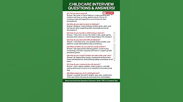 Childcare Interview Questions And Answers Childcare Job Interview Questions And Answers 