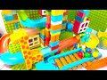 Satisfying Building Block Coaster Marbles Run Race ASMR - Peaceful Marble Track ASMR