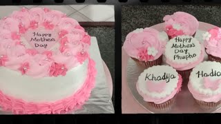 How to Decorate Cake & Cupcakes | Simple Decoration by Maham's Kitchen | Mother's Day |