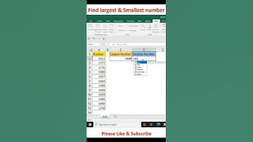 How to find Largest and Smallest number in excel #excel #shorts
