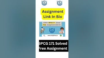 IGNOU BPCG 171 Solved Free Assignment 2024-25 #ignou #ignouassignment