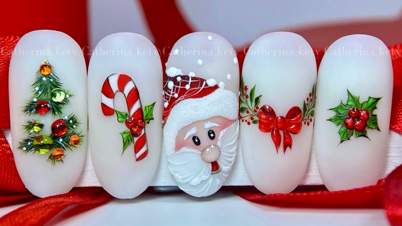 Christmas Nail Art|Easy Christmas Nail Art|Santa Claus Nail Art|Nail Art Natalizia|Madam Glam