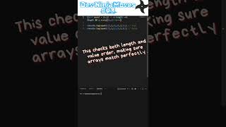 Check if Two Arrays are Equal in 1 Line in JavaScript | Dev Ninja Moves 93 shorts #coding