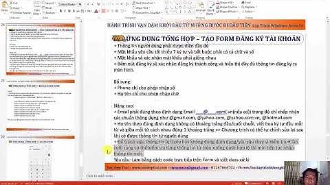 [Khóa Học Lập Trình C#.NET] - Xây Dựng Ứng Dụng Tạo Form Đăng Ký Tài Khoản Phần 6 (Video 27/49)