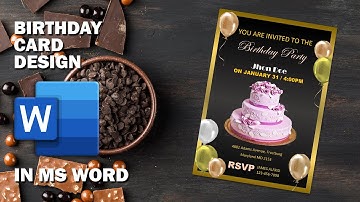 Happy Birthday Invitation Card Design in MS Word | Download FREE Template