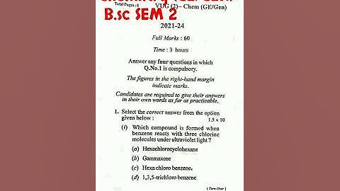 Chemistry (GE/Gen) Sem 2 2021-24 Question paper VBU