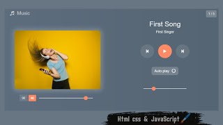 How to create a music player | custom audio player | using Html Css \u0026 JavaScript | #devideas