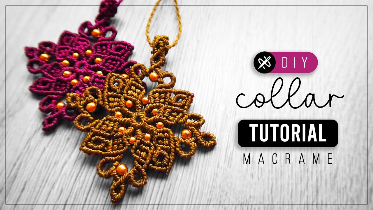 DIY Collar Cardinal » ☀️  tutorial | como hacer collar de hilo | diy ● Macrame necklace #245