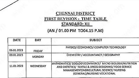 10th 11th  12th STD Revision Time Table 2023