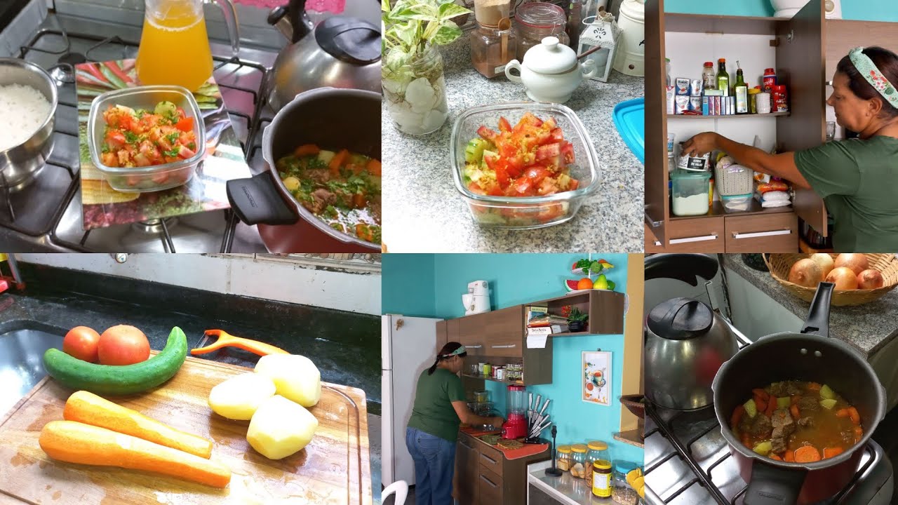 Organização armários e dispensa da cozinha músculo com legumes 