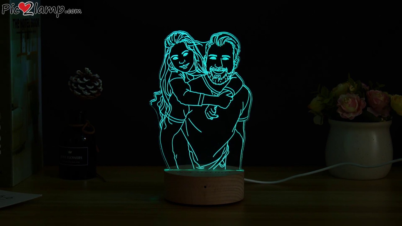 Pic2Lamp Custom Photo 3D Lamp Review - Magic Remote Control Multiple Color, Gift for Dad