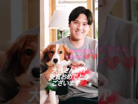 【⠀犬と大谷翔平選手🐶♥♥】MVP受賞おめでとうございます🎉