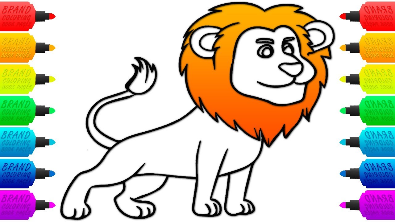 How to Draw Colorful Lion | Drawing and Colouring for Children - YouTube