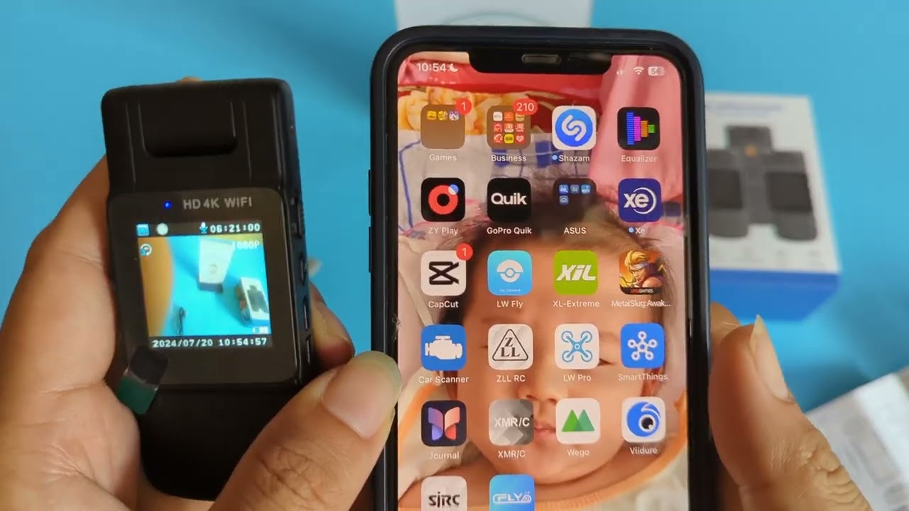 Law enforcement action camera with screen Review