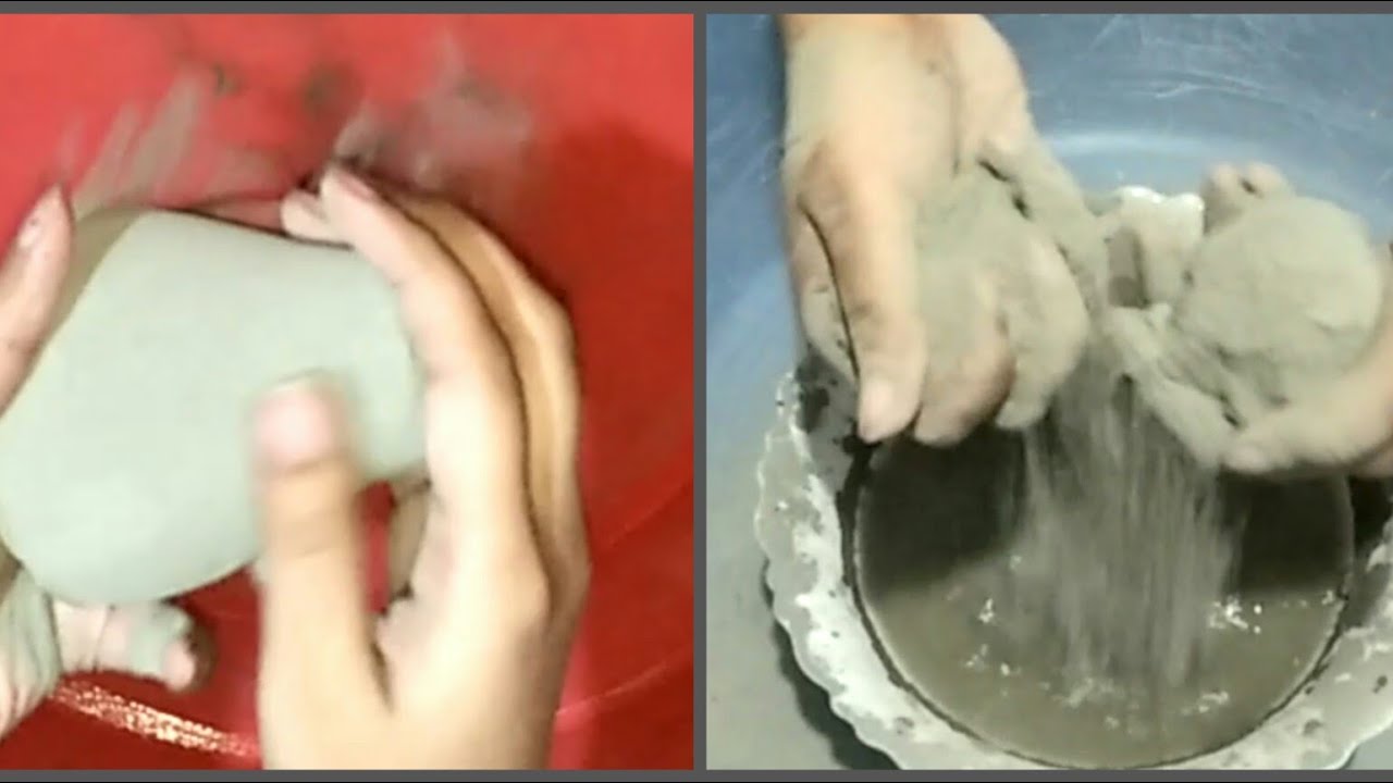 ASMR:soft dusty pure cement water crumble/#2 vid (com)/odlysatidfying