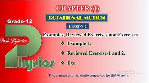Grade 12 Physics Chapter 1 Lesson 2