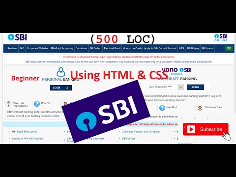 Building SBI Clone for Beginners | Project using #html #css ...