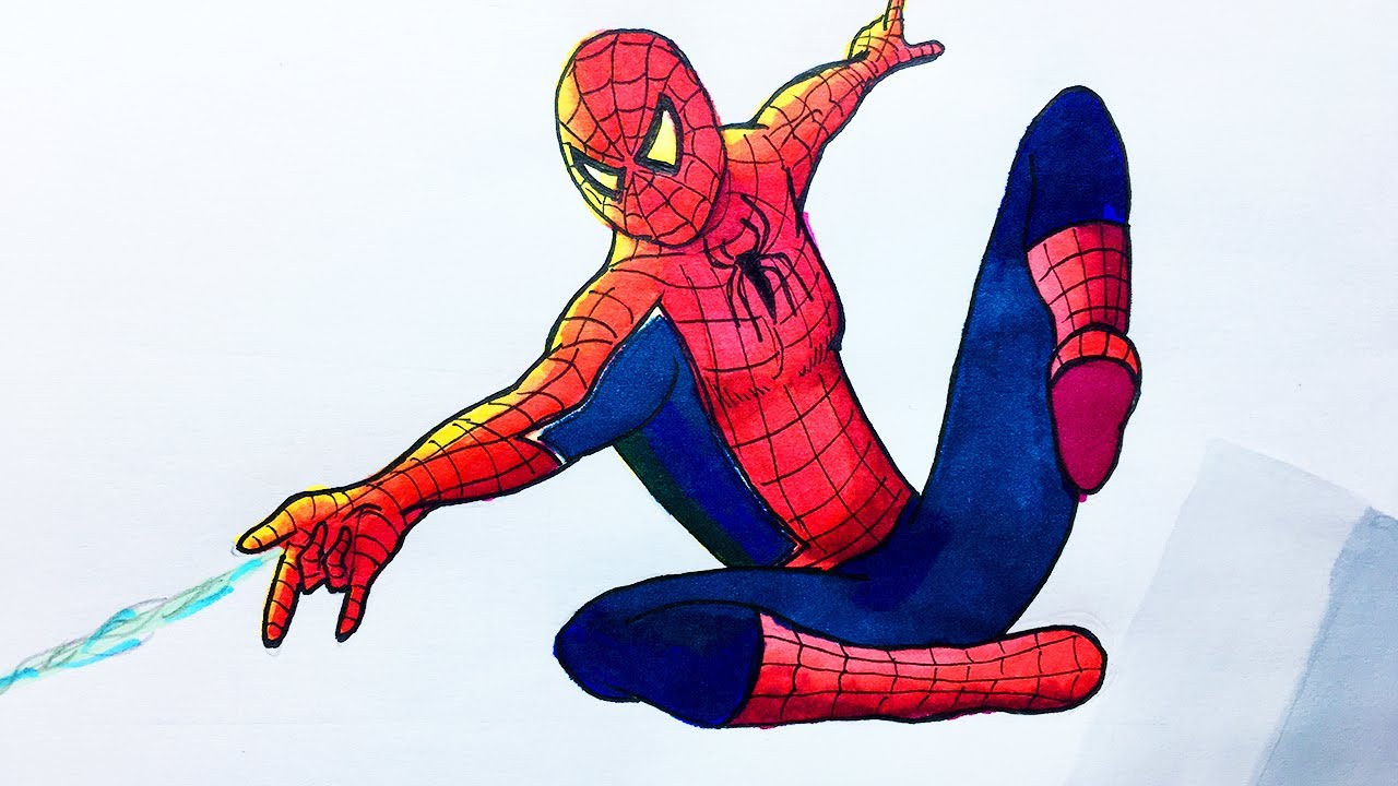 How to draw SPIDERMAN - YouTube