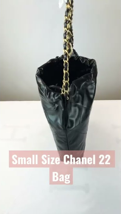 Chanel 22 Mini Hobo Handbag in Black Shiny Calfskin and GHW