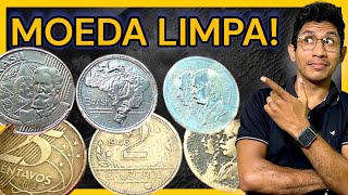 COMO LIMPAR MOEDAS? NOVO MÉTODO MAIS BARATO! # Numismática 2018