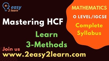 Highest Common Factor (HCF) | O level Maths | IGSCE Maths | SAT Maths | Matric Maths