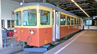 Bahnfahrt Grütschalp - Mürren 2022 Eisenbahn Schweiz Railway Switzerland