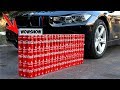 EXPERIMENT: CAR vs 100 Coca Cola Cans