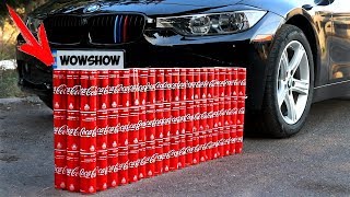 EXPERIMENT: CAR vs 100 Coca Cola Cans