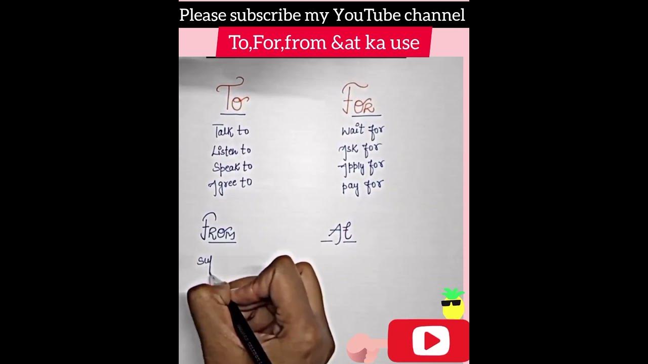 To , Form ,for & At ka use kese karte hai tense bante time // English grammar short trick viral