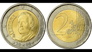 تعرف على سعر عملة 2 يورو إسبانيا 2001 خوان كارلوس الأول