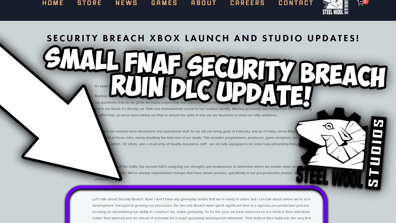FNAF SECURITY BREACH RUIN UPDATE YouTube