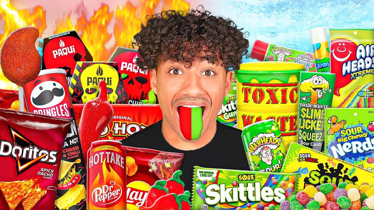 Eating The World's SPICIEST Vs SOUREST FOODS