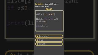 Testfrage List Comprehension in Python #quiz #python #listcomprehension