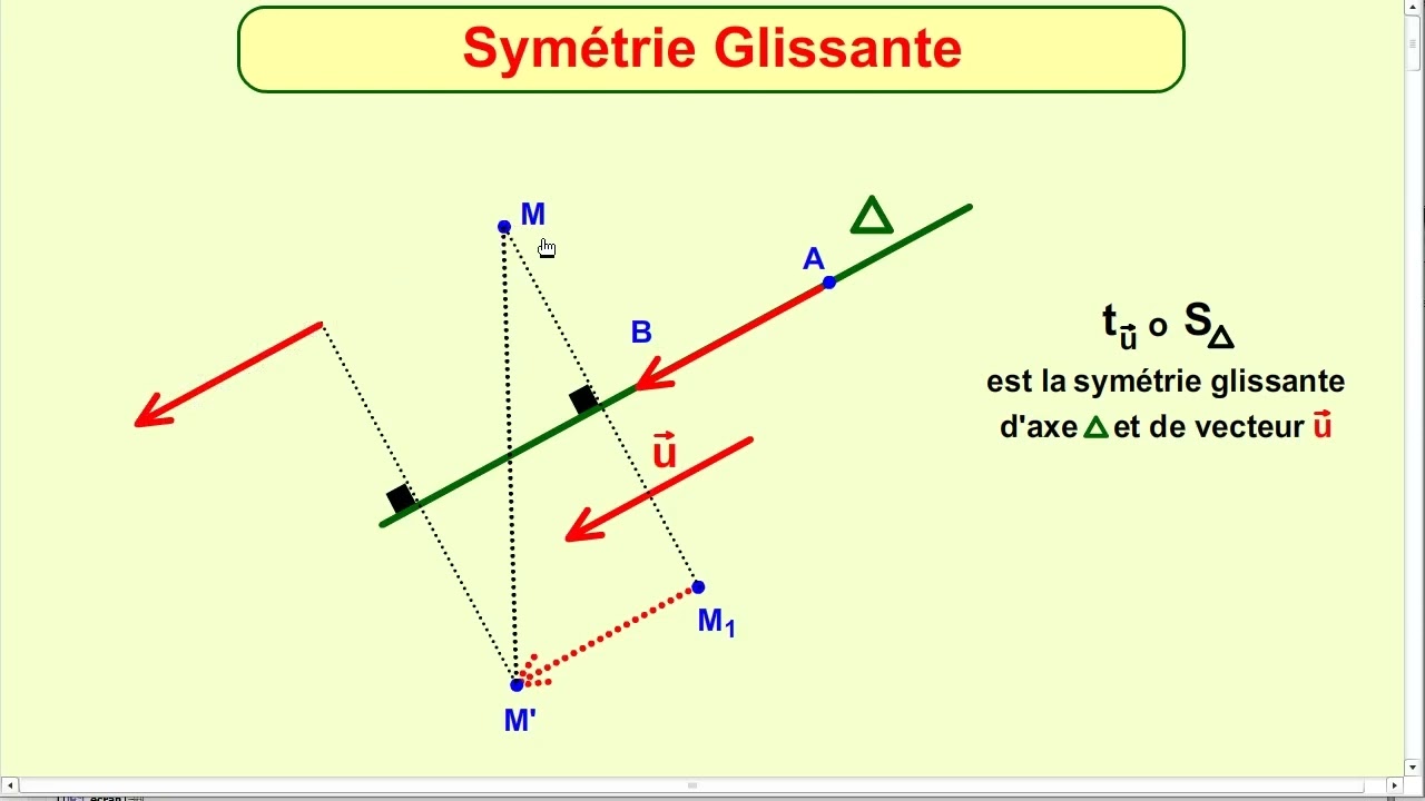Isometries-Cours-Symétrie Glissante