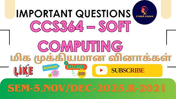 🧠 CCS364 – Soft Computing Important Questions |AU R-2021 | Unit-wise Expected Questions|Nov/Dec 2025