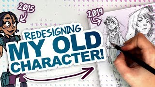 TIME FOR AN UPGRADE! | Redesigning My Old Character | Filling A Spread in My Sketchbook