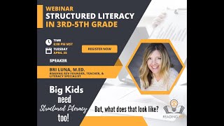 How Does Structured Literacy Look in 3rd 5th Grade? Reading Rev Webinar